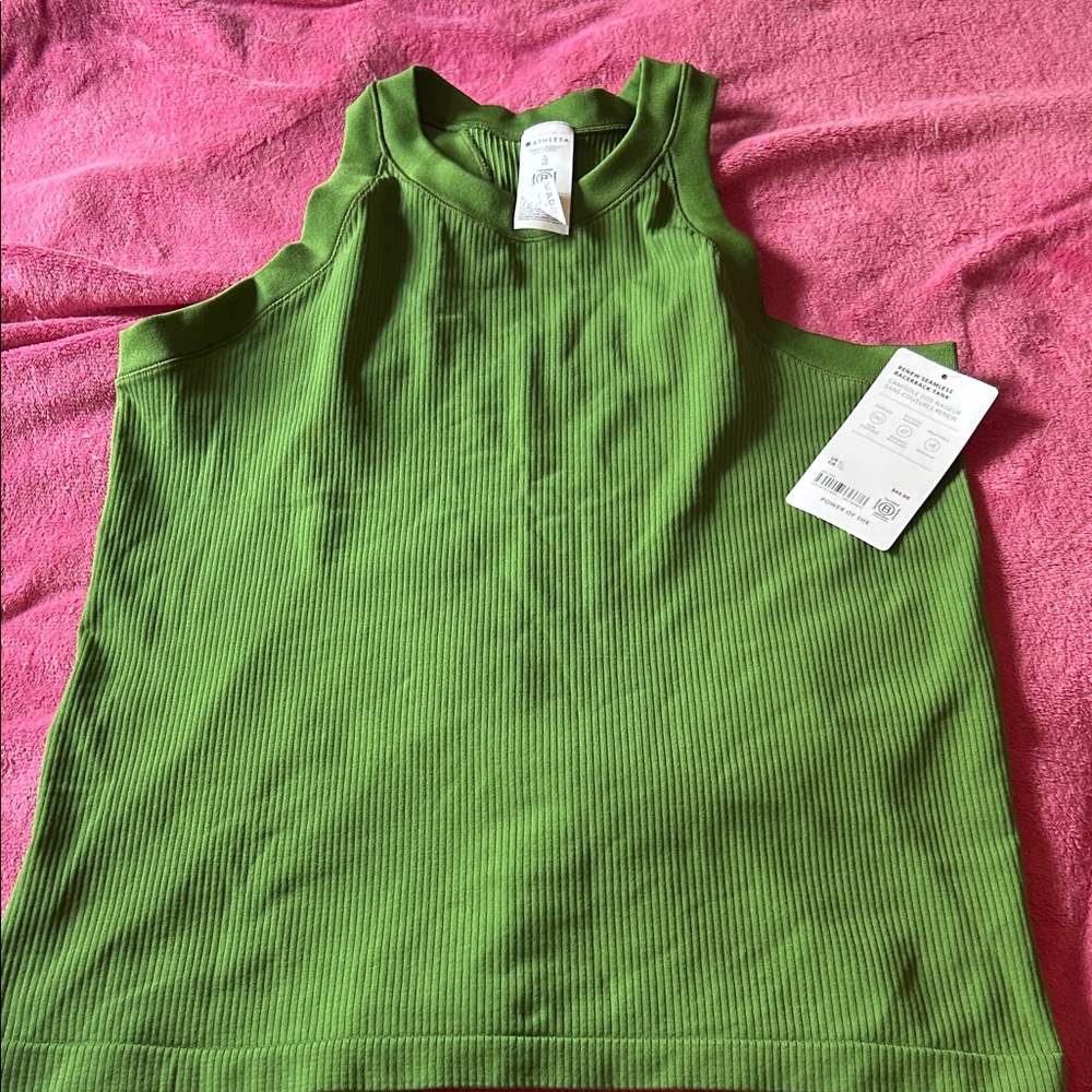 Athleta Green Ribbed Tank Top